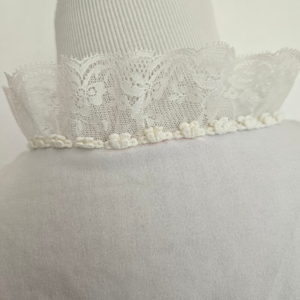 Vintage Edwardian Style Blouse Women Lace Dainty Feminine White Medium - Picture 7 of 14
